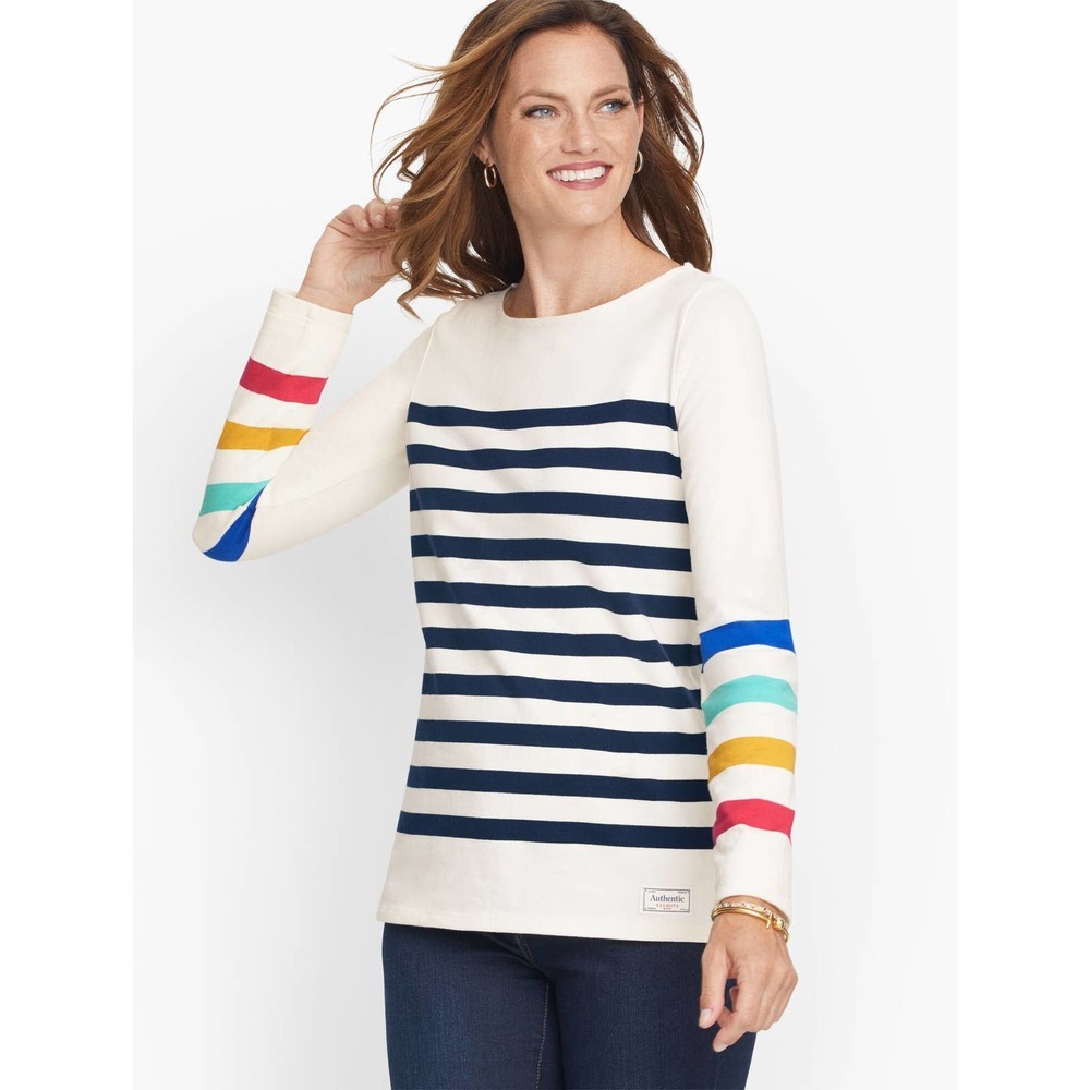 Talbots Striped Bateau T Shirt XL Petite New with out tags - Picture 1 of 5